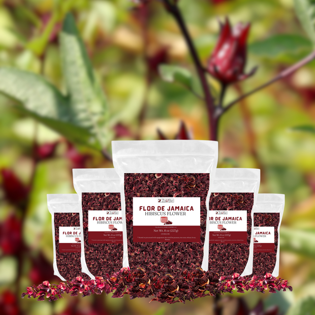 ZAVBE Hibiscus Tea 1lbs Dried Hibiscus Flower Perfect for Hibiscus Tea  loose leaf, Flor de Jamaica, Cut and Sifted Packaged in Resealable Bag Hot  