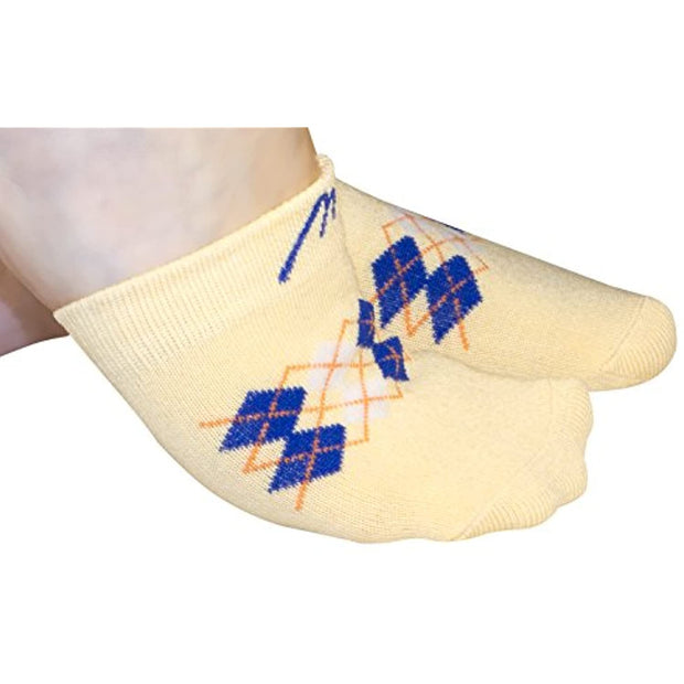 Argyle Women Seamless Toe Topper Liner Socks 4 Pairs