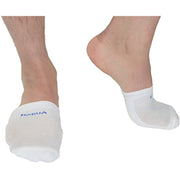 Anti-slip Breathable White Half Toe Socks Liner No Show Socks, 5 Pairs