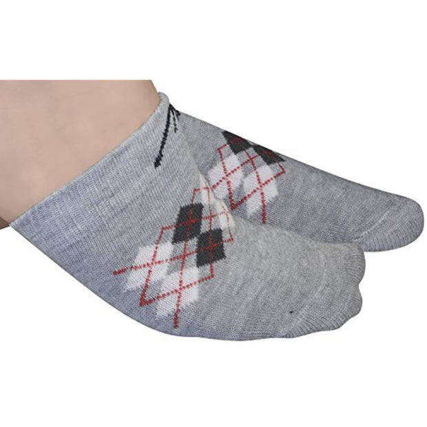 Argyle Women Seamless Toe Topper Liner Socks 4 Pairs